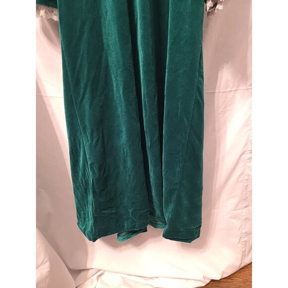 Gilligan O'Malley Womens Nightgown Vintage Velvet Velour Snap Long Green Small - Picture 10 of 11